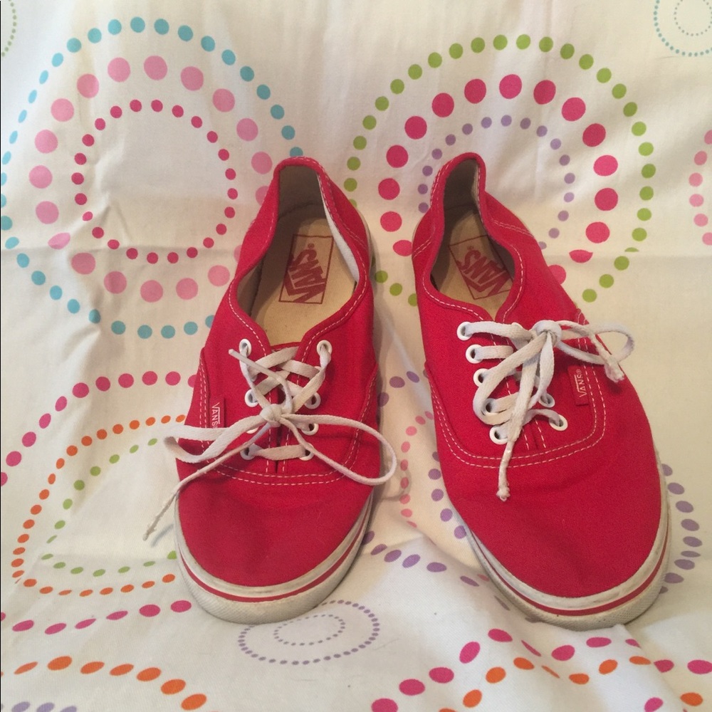 Red VANS shoes. Like new.